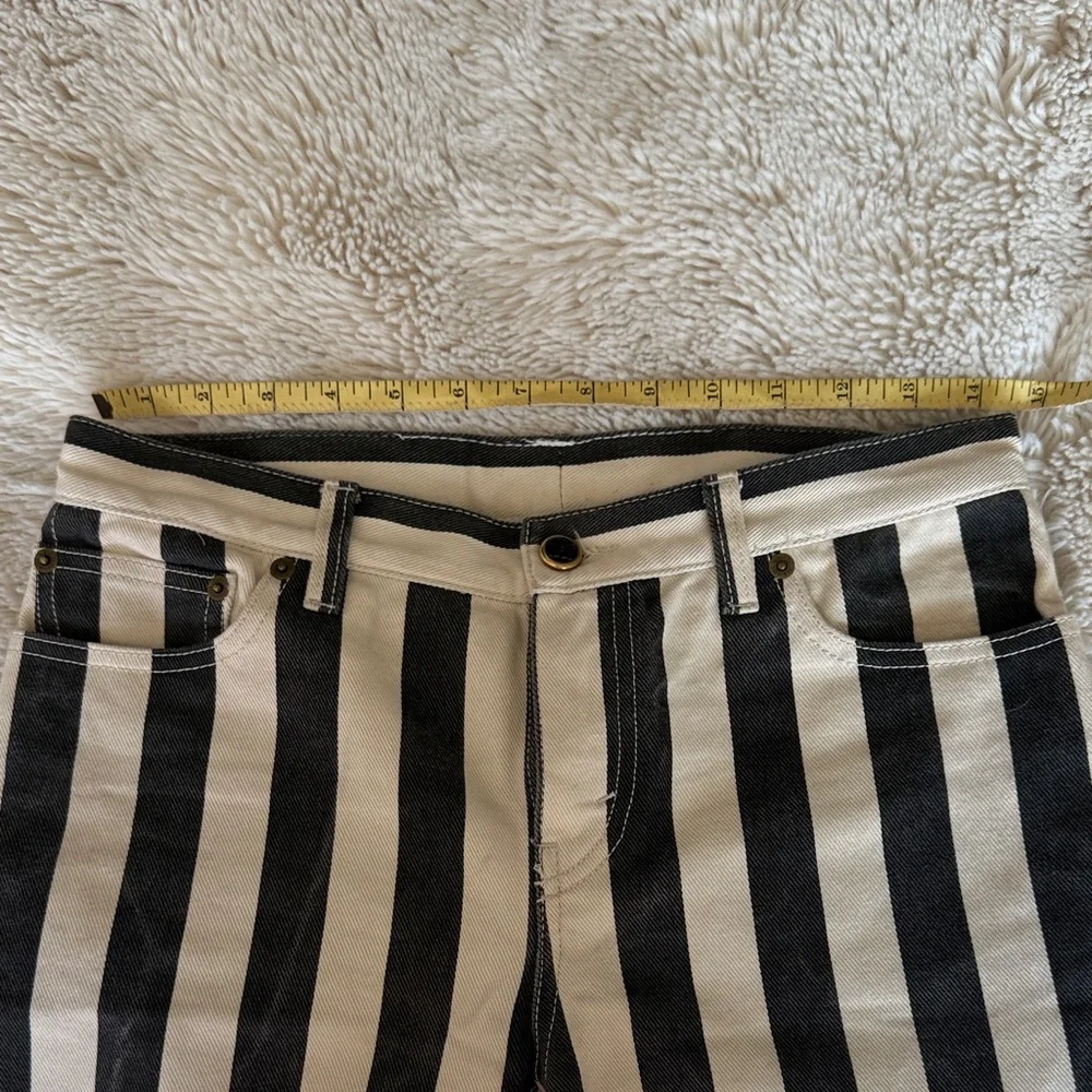 Celine Black and White Striped Cropped Pants - Picture 7 of 9